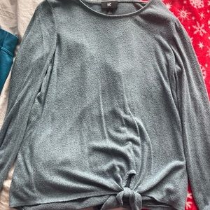 iZ Byer Grey Tie Long Sleeve Shirt